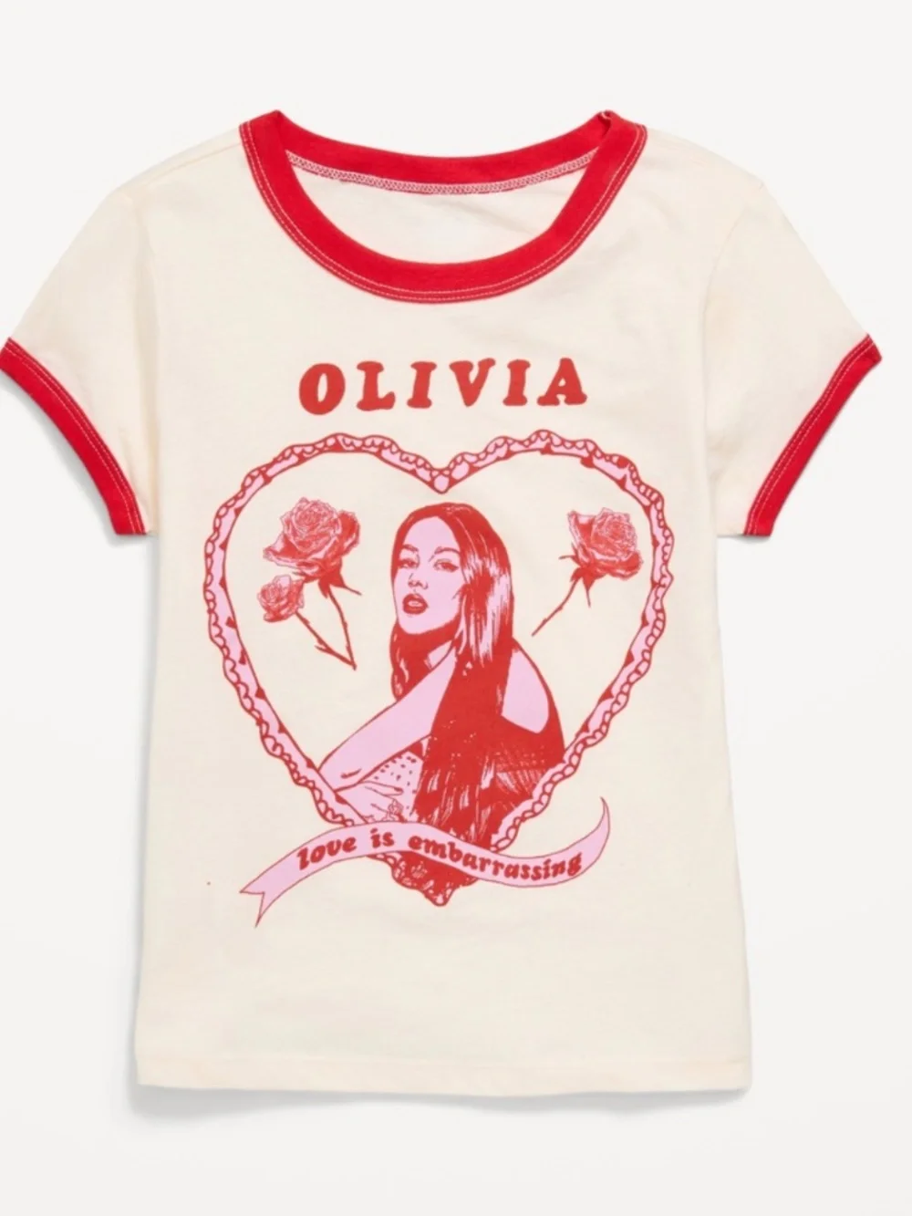 Olivia Rodrigo Fitted Ribbed Ringer Graphic T-Shirt for Girls Sz. L 10-12